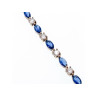 925 STERLING SILVER BLUE SPINEL & CZ BRACELET SIZE 7.5 IN