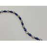 925 STERLING SILVER BLUE SPINEL & CZ BRACELET SIZE 7.5 IN