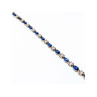 925 STERLING SILVER BLUE SPINEL & CZ BRACELET SIZE 7.5 IN