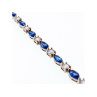 925 STERLING SILVER BLUE SPINEL & CZ BRACELET SIZE 7.5 IN