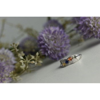 925 Sterling Silver Multi Gemstones Ring Size 9.5