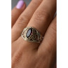 925 Sterling Silver Almandine Openwork Ring Size 10.25