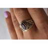 925 Sterling Silver Almandine Openwork Ring Size 10.25