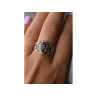925 Sterling Silver Almandine Openwork Ring Size 10.25