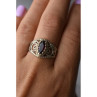 925 Sterling Silver Almandine Openwork Ring Size 10.25