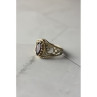 925 Sterling Silver Almandine Openwork Ring Size 10.25