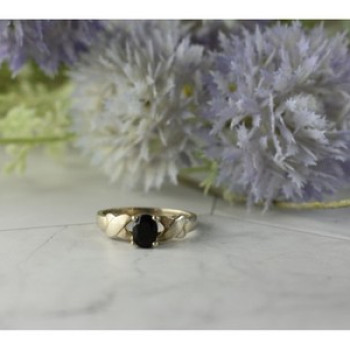 925 Sterling Silver Black Spinel Ring Size 8.5