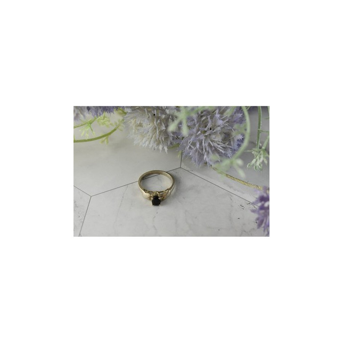 925 Sterling Silver Black Spinel Ring Size 8.5