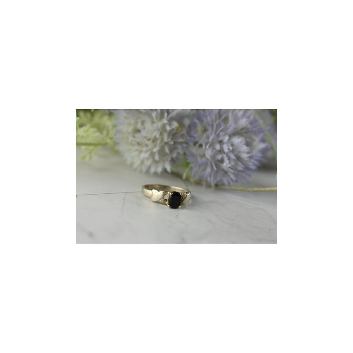 925 Sterling Silver Black Spinel Ring Size 8.5