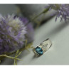 925 Sterling Silver Blue Spinel Ring Size 7