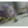 925 Sterling Silver Blue Spinel Ring Size 7