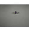 925 Sterling Silver Amethyst & Colorless Spinel Ring Size 8