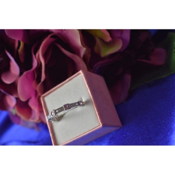 925 Sterling Silver Pink & White CZ Ring Size 10.25