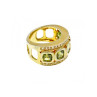 925 Sterling Silver Gold Plated Peridot & CZ Ring Size 7
