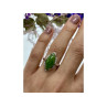 925 Sterling Silver Green Nephrite ( Jade ) Ring Size 7