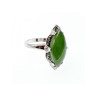 925 Sterling Silver Green Nephrite ( Jade ) Ring Size 7
