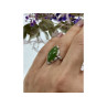 925 Sterling Silver Green Nephrite ( Jade ) Ring Size 7