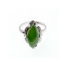 925 Sterling Silver Green Nephrite ( Jade ) Ring Size 7