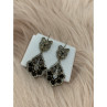 925 Sterling Silver Black Tourmaline (Sherl) & CZ SET