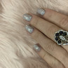 925 Sterling Silver Black Tourmaline (Sherl) & CZ SET