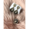 925 Sterling Silver Black Tourmaline (Sherl) & CZ SET