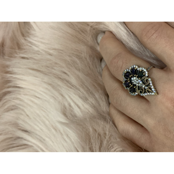 925 STERLING SILVER BLACK TOURMALINE (SHERL) & CZ SET