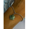 925 Sterling Silver Jade Flower Bracelet Length 7