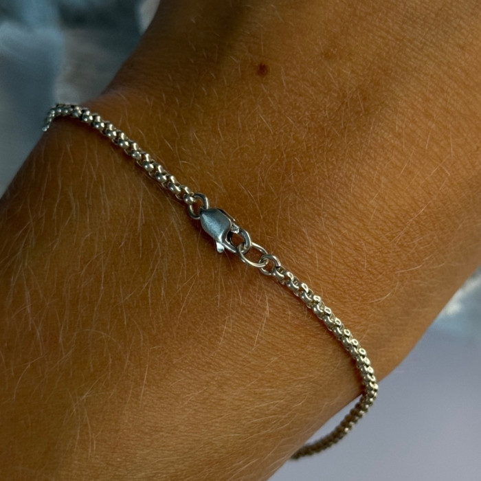 925 Sterling Silver Jade Flower Bracelet Length 7