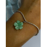 925 Sterling Silver Jade Flower Bracelet Length 7