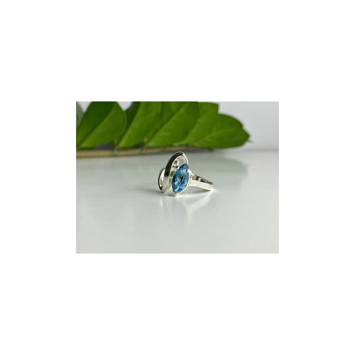 925 Sterling Silver Aquamarine Ring Size 9.5