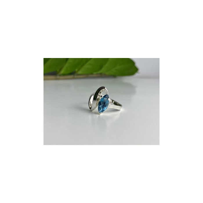 925 Sterling Silver Aquamarine Ring Size 9.5