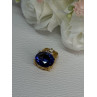 925 Sterling Silver Gold Plated Sapphire & Beryl Pendant Length 0.65 Inch