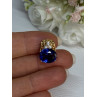 925 Sterling Silver Gold Plated Sapphire & Beryl Pendant Length 0.65 Inch