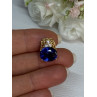 925 Sterling Silver Gold Plated Sapphire & Beryl Pendant Length 0.65 Inch