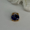 925 Sterling Silver Gold Plated Sapphire & Beryl Pendant Length 0.65 Inch