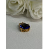 925 Sterling Silver Gold Plated Sapphire & Beryl Pendant Length 0.65 Inch
