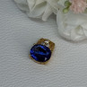 925 Sterling Silver Gold Plated Sapphire & Beryl Pendant Length 0.65 Inch