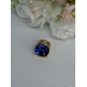 925 Sterling Silver Gold Plated Sapphire & Beryl Pendant Length 0.65 Inch