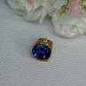 925 Sterling Silver Gold Plated Sapphire & Beryl Pendant Length 0.65 Inch