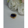 925 Sterling Silver Gold Plated Sapphire & Beryl Pendant Length 0.65 Inch