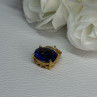 925 Sterling Silver Gold Plated Sapphire & Beryl Pendant Length 0.65 Inch