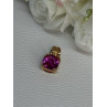 925 Sterling Silver Gold Plated Pink Spinel Pendant Length 0.70 Inch