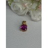925 Sterling Silver Gold Plated Pink Spinel Pendant Length 0.70 Inch