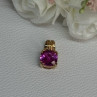 925 Sterling Silver Gold Plated Pink Spinel Pendant Length 0.70 Inch