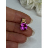 925 Sterling Silver Gold Plated Pink Spinel Pendant Length 0.70 Inch