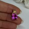 925 Sterling Silver Gold Plated Pink Spinel Pendant Length 0.70 Inch