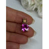 925 Sterling Silver Gold Plated Pink Spinel Pendant Length 0.70 Inch