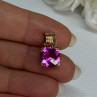 925 Sterling Silver Gold Plated Pink Spinel Pendant Length 0.70 Inch