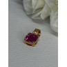 925 Sterling Silver Gold Plated Pink Spinel Pendant Length 0.70 Inch