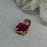 925 Sterling Silver Gold Plated Pink Spinel Pendant Length 0.70 Inch